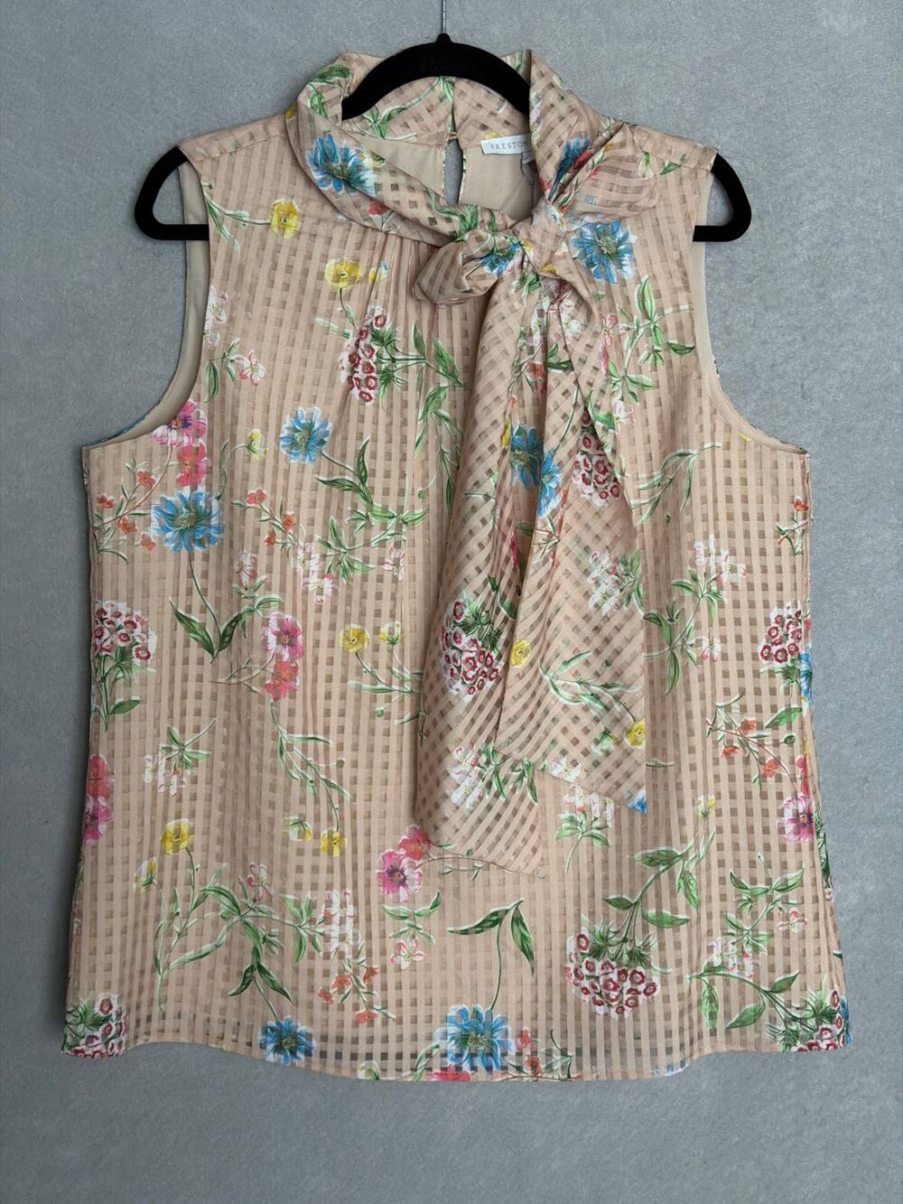 Preston & York Teegan Top Mock Neck Sleeveless Floral Women's Size 12 NEW